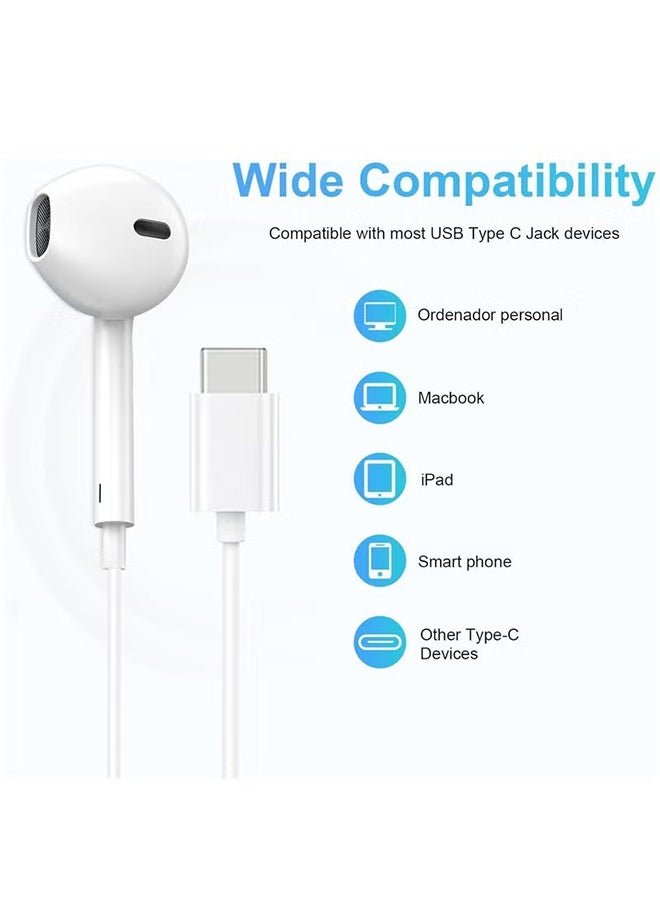 HAVEN Type-C Wired Earphones, Compatible with iPhone 15 Pro Max, iPhone 16 Pro Max, iPhone 17 Pro Max, and Other Devices with USB C Audio Port - Image 3